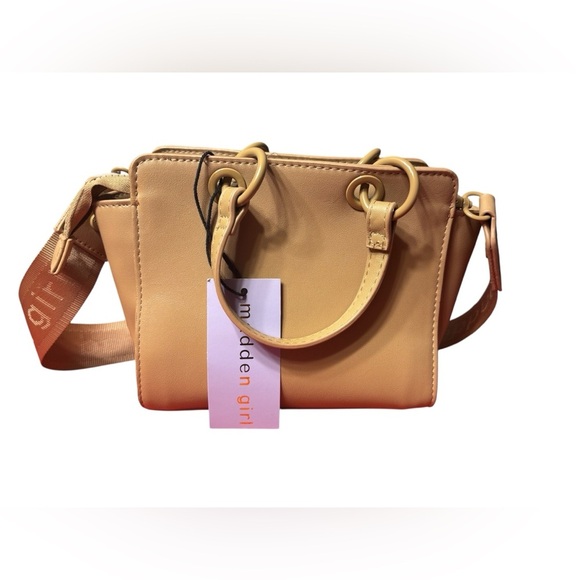 Madden Girl Tan Crossbody Bag with Structured Design - Picture 6 of 9
